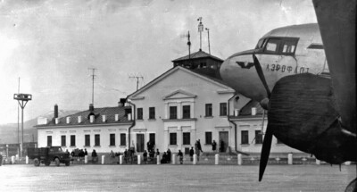 Аэропорт в Большой Елани, 1950-е. Фото Юрия Трифонова
