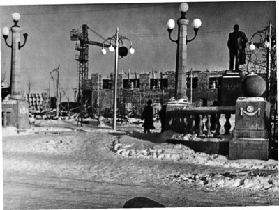 Строительство Дворца культуры в Охе. 1959 год. Из фондов ГИАСО