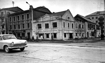 Улица Ленина, вид с севера на юг. 1960 г. ГИАСО. Фотофонд. Фотограф Б. Кречетов